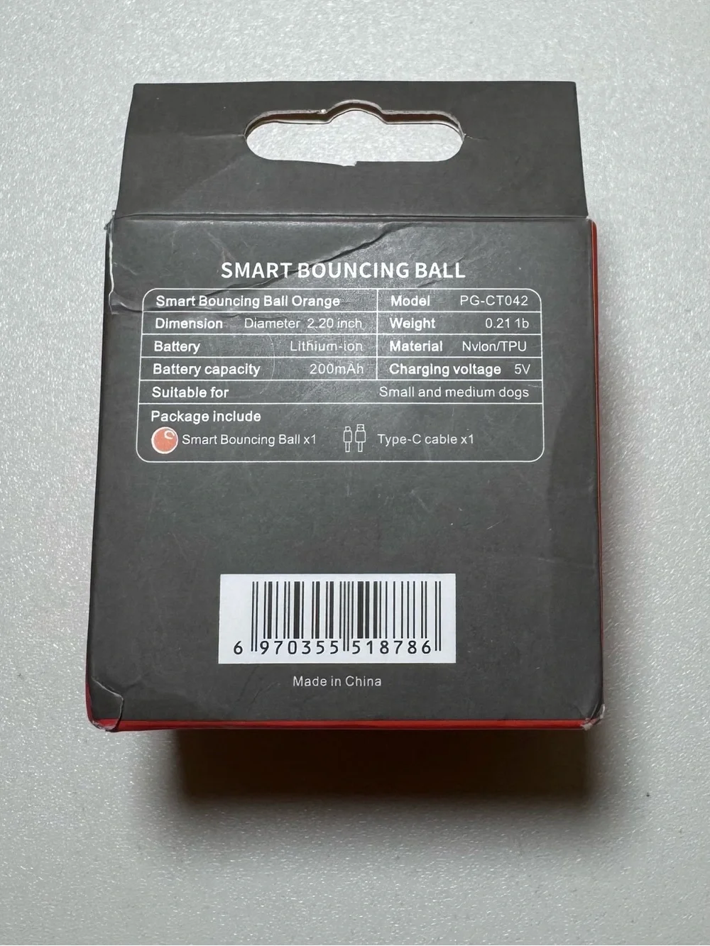 Smart Bouncing Ball Dog Toy - Small/Medium Dogs  2.2 inch